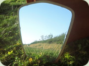 Swedish 50's light oak
                          wall mirror by Ateljé G&T Hovmantorp