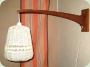 50's teak wall lamp