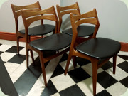 Erik Buch stolar
modell 310 i teak med sits i svart galon