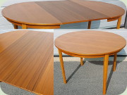 Runt matbord teak med
2 iläggsskivor
