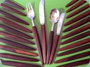 60's rosewood &
                        stainless steel cutlery marked Märtha Norway