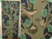 Textiltryck Greta Pson
                        Digman fåglar i träd