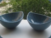 Greyish blue small
                          bowls, California by Carl Harry Stålhane,
                          Rörstrand Sweden 1958.