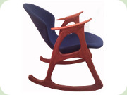 50s rare teak rocking
                          chair, danish design