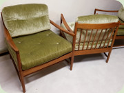 Swedish 60's walnut
                          easy chairs mod 