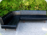 60's daybeds or sofa
                          upholstered in black vinyl