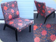 Swedish 50's easychair
                          with black lacquered legs NK Nordiska
                          Kompaniet probably designed by Bengt Ruda