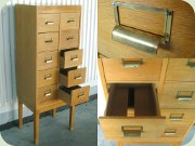 Swedish 50's oak file
                          cabinet with 10 drawers