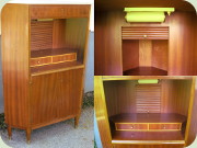 wedish 50's mahogany
                          corner cabinet by Rottne Möbelindustri
