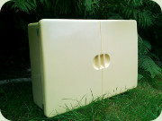 Italian 60's light
                          yellow plastic bathroom cabinet CM Torino mod
                          Spluga