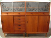 Swedish 60's Troeds
                          Domi teak cabinet with sliding doors, drawers
                          and glass doors by Nils Jonsson