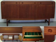 Swedish 60's teak
                          sideboard with 3 drawers by Ulferts Tibro