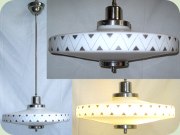 1930's opaque glass
                          and chrome pendant