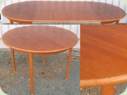 Swedish 50's teak and
                          oak round dining table by Bertil Fridhagen
                          Bodafors 1957