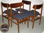 Set of four 60's
                          Danish design teak chairs probably by
                          Farstrup
