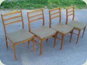 Set of four beech
                          dining chairs