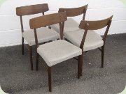 Danish 60's walnut
                          dining chairs mod 232 by Farstrup
