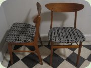 60's teak & beech
                          re-upholstered dining chairs, IKEA Monaco