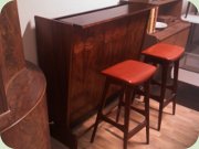 Danish 60's rosewood
                          bar SK661 with stools, Johannes Andersen