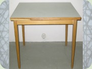 Swedish 50's or 60's
                          small extendable table, table top in Perstorp
                          laminate pattern Virr-varr by Sigvard
                          Bernadotte