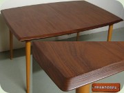 Swedish 60'sor 70's
                          dark walnut rectangular dining table with
                          extension leaves, Bräntorps Möbler