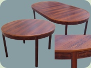 Swedish 60's rosewood
                          dining table with extension leaves, Bodafors
                          Bertil Fridhagen