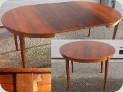 60's rosewood round
                          dining table with extension leaves