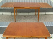 Swedish 50's or 60's
                          teak & oak dining table with dutch leaves