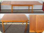 Rektangulärt matbord
                          teakfaner med kant och utdragsskivor 60-tal