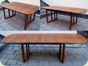 Rectangular teak
                          dining table with two leaves
