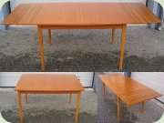 60's extendable teak
                          veneer dining table, IKEA Korsör (1966)