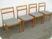 Set of four Swedish
                          60's beech dining chairs.