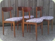 Set of four 50's or
                          60's Swedish or Danish design teak & oak
                          dining chairs