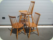 Four spindle back
                          chairs