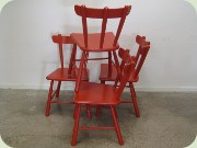 Set of four red
                          chairs