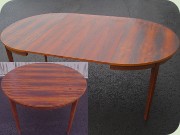 60's round rosewood
                          imitating dining table with extension leaves