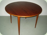 Scandinavian 50's or
                          60's round dining table with leaf