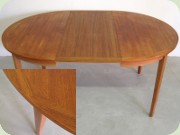 Swedish 60's round
                          teak dining table by Ulferts Tibro