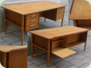 Scandinavian 50's or
                          60's free standing desk with bookshelf &
                          cabinet