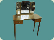 Sedish 50's or 60's
                          teak dressing table with mirrors and 2
                          drawers, Fröseke AB Nybrofabriken