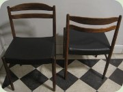 Swedish 60's rosewood
                          dining chair by Albin i Hyssna. Re-upholstered
                          in black vinyl