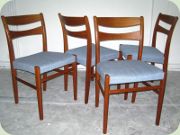 Fyra stolar i teak
                          50-tal eller 60-tal