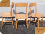 Tapiovaara Fanett, 3
                          stolar från Edsbyverken lackade i ljust
                          brunbeige
