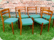 Set of 6 Swedish 60's
                          teak dining chairs, probably by Troeds
                          Bjärnum