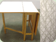 Swedish 60's Perstorp
                          laminate gateleg table in the pattern Virrvarr
                          by Sigvard Bernadotte