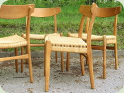 Hans
                          J Wegner CH23 oak & paper cord chairs
                          manufactured by Carl Hansen & Son
                          Möbelfabrik Odense