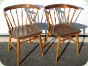 Swedish 50's Florett
                          teak & birch chairs by Bröderna Wigells
                          Stolfabrik