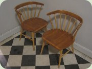 Swedish 50's teak
                          & birch chairs, Wigells Florett