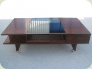 Bruksbo Haug Snekkeri
                          rosewood coffee table with drawers, glass top
                          and tray, Norwegian 60's design