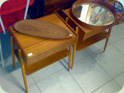 Swedish 50s bedside
                          tables, teak, Carlström & Co.